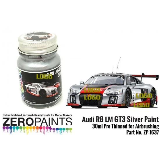 Zero Paints 1637-SIL Audi R8 LM GT3 Silver Paint 30ml