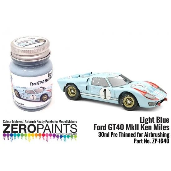 Zero Paints 1640-MKII Light Blue Ford GT40 Mk II Ken Miles Paint 30ml