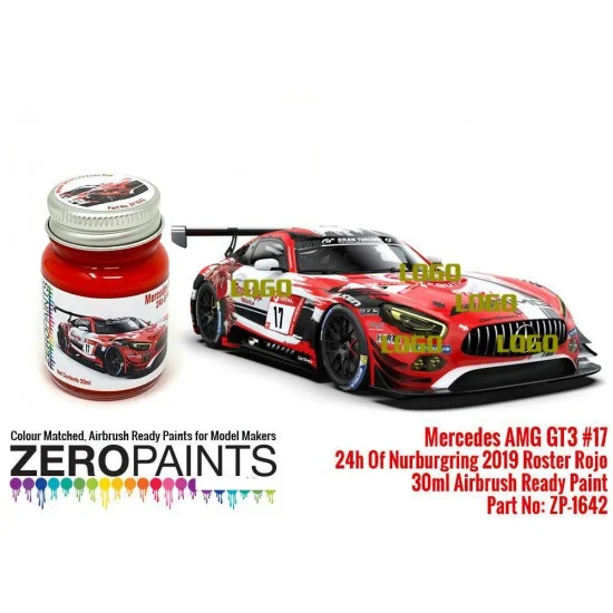 Zero Paints 1642-17 Mercedes AMG GT3 #17 ADAC Total 24h Of Nurburgring 2019 Red Paint 30ml