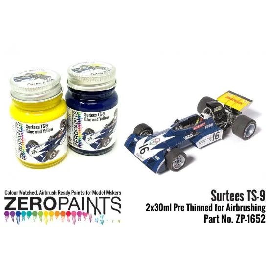 Zero Paints 1652 Surtees TS-9 Blue/Yellow Paint Set (2x 30ml)