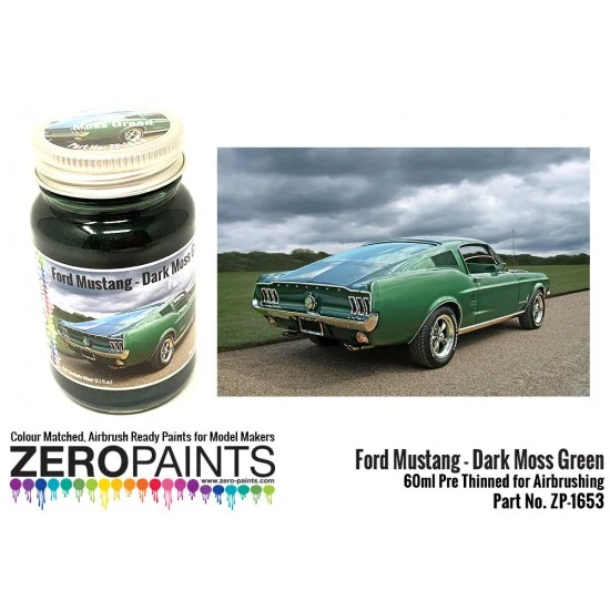 Zero Paints 1653 Ford Mustang 1960's - Dark Moss Green Paint 60ml