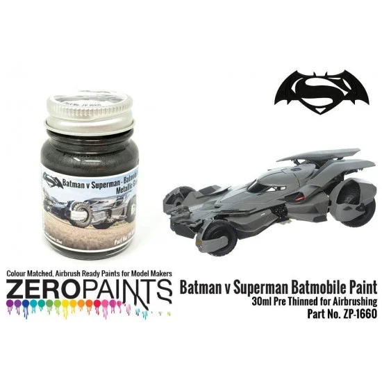 Zero Paints 1661 Batman v Superman Batmobile Metallic Grey Paint (30ml) - Hobby & Model Paints