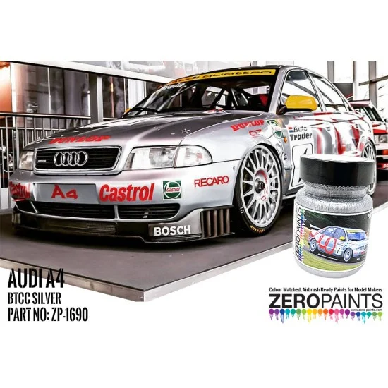 Zero Paints 1690 Audi A4 BTCC Silver 60ml - Hobby & Model Paints