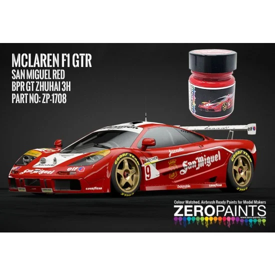 Zero Paints 1708 San Miguel Red - McLaren GTR F1 BPR GT Zhuhai 3H (30ml)