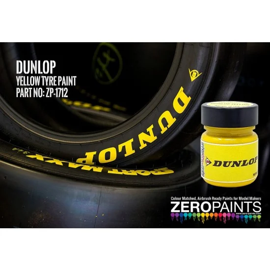 Zero Paints 1712 Dunlop Tyre Yellow 30ml - Hobby & Model Paints