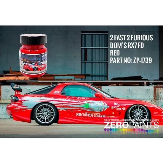 Zero Paints 1739 Fast Furious Dom's RX-7 FD Red Paint (60ml)