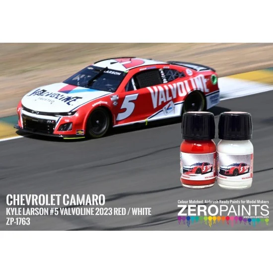 Zero Paints 1763 Chevrolet Camaro 2023 Kyle Larson Valvoline Red/White Paint Set (2x 30ml) - Hobby & Model Paints