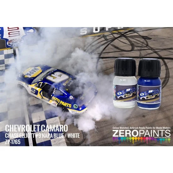 Zero Paints 1765 Chevrolet Camaro 2022 Chase Elliott #9 Napa Blue/White Paint Set (2x 30ml) - Hobby & Model Paints