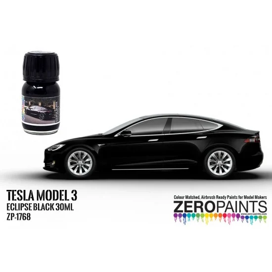 Zero Paints 1768-ECL Tesla Paint - Model 3 Eclipse Black (30ml)