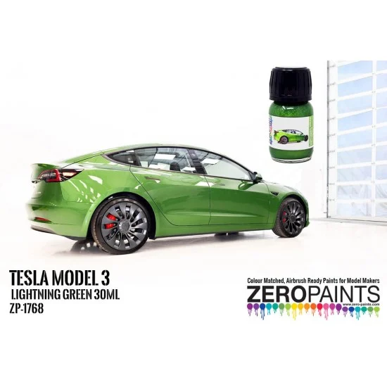 Zero Paints 1768-LIG Tesla Paint - Model 3 Lightning Green (30ml)