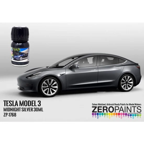 Zero Paints 1768-MID Tesla Paint - Model 3 Midnight Silver (30ml)