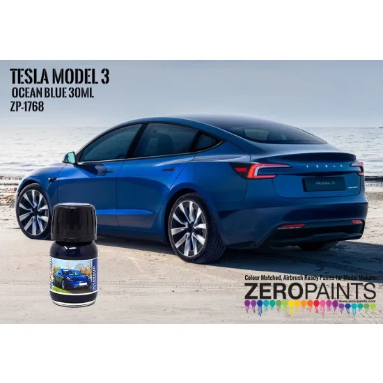 Zero Paints 1768-OCE Tesla Paint - Model 3 Ocean Blue (30ml)