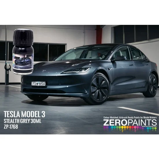 Zero Paints 1768-STE Tesla Paint - Model 3 Stealth Grey (30ml)