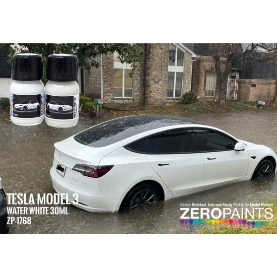 Zero Paints 1768-WAT Tesla Paint - Model 3 Water White (2x 30ml)