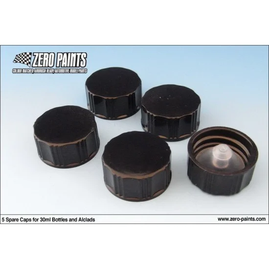 Zero Paints 2009 Spare Caps (5pcs) for 30ml Bottles and Alclad - Hobby & Model Paints
