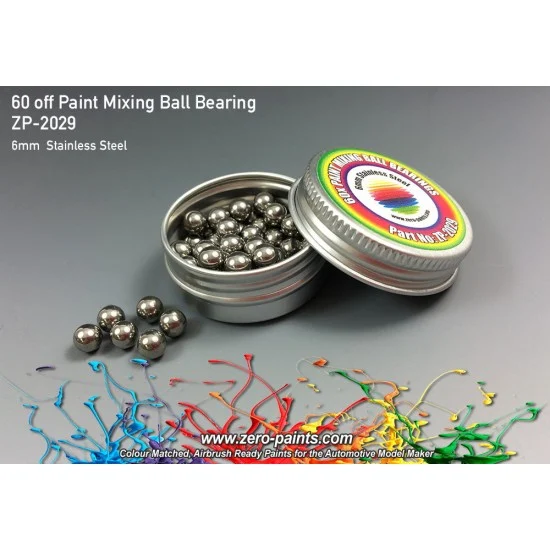 Zero Paints 2029 Stainless Steel Paint Mixing Ball Bearings (6mm, 60pcs) - Hobby & Model Paints