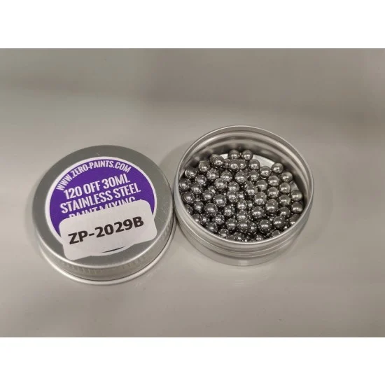 Zero Paints 2029B Stainless Steel Paint Mixing Ball Bearings for 30ml Jars (120pcs) - Hobby & Model Paints