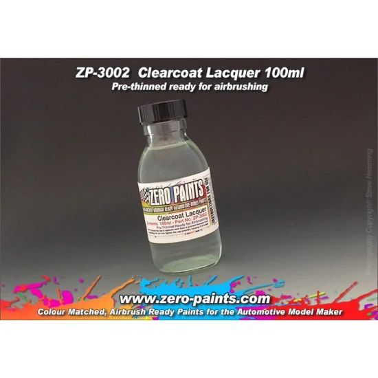 Zero Paints 3002 Clearcoat Lacquer 100ml (Pre-thinned for Airbrushing)