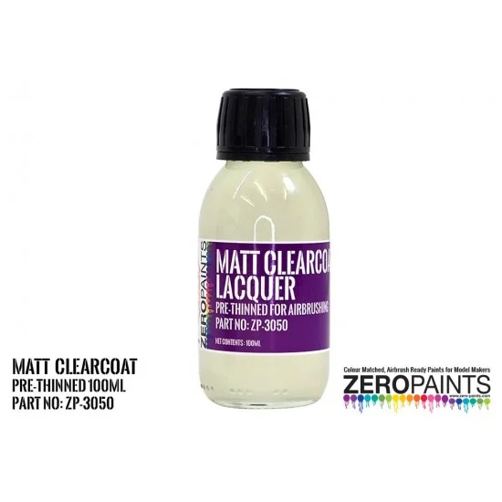 Zero Paints 3050 Matt Clearcoat Lacquer (100ml) Pre-Thinned for Airbrushing