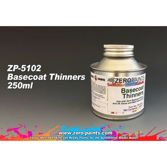 Zero Paints 5102 Basecoat Thinners 250ml - Hobby & Model Paints