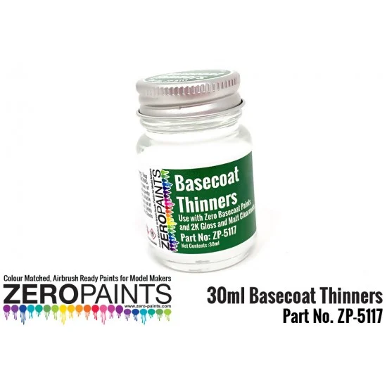 Zero Paints 5117 Basecoat Thinners 30ml - Hobby & Model Paints