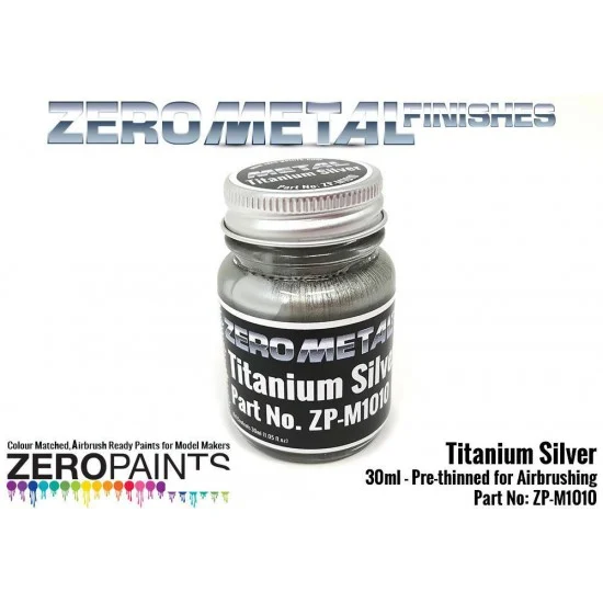 Zero Paints M1010 Titanium Silver Paint (30ml) - Zero Metal Finishes