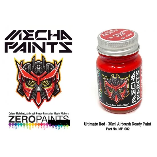 Zero Paints MP-002 Mecha Paint - Ultimate Red (30ml, pre-thinned ready for Airbrushing)