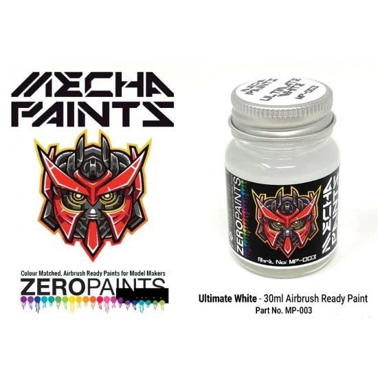 Zero Paints MP-003 Mecha Paint - Ultimate White (30ml, pre-thinned ready for Airbrushing)
