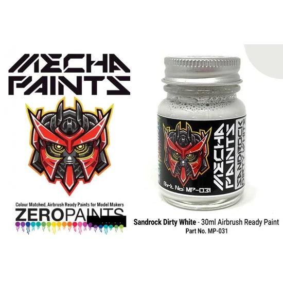 Zero Paints MP-031 Mecha Paint - Sandrock Dirty White (30ml, pre-thinned ready for Airbrushing)