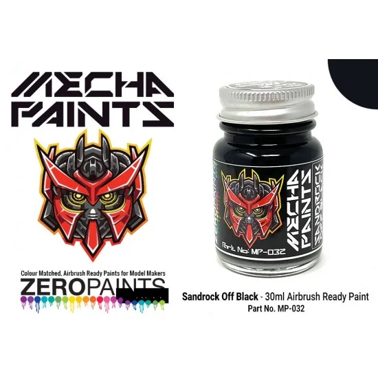 Zero Paints MP-032 Mecha Paint - Sandrock Off Black (30ml, pre-thinned ready for Airbrushing)