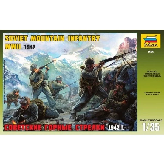 Zvezda 3606 1/35 WWII Soviet Mountain Troops (6 figures) - Model Figures