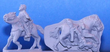 PIG220069 - BRITISH CAVALRY WOUNDED/DEAD W/ HORSES