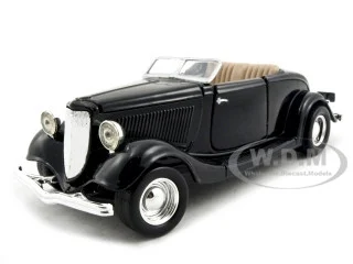1934 Ford Coupe Convertible Black 1/24 Diecast Model Car by Motormax - Ford Models