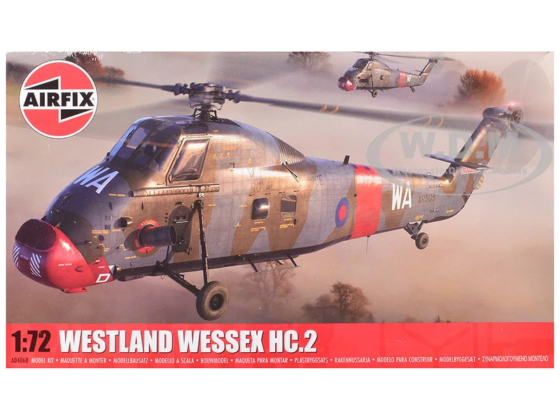 Level 2 Model Kit Westland Wessex HC.2 Helicopter with 3 Scheme Options 1/72 Plastic Model Kit by Airfix - Military Models