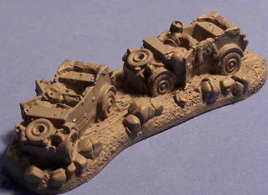 PIG080510 - GERMAN DESTROYED KUBELWAGENS (PAIR IN RE