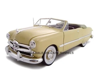 1949 Ford Convertible Convertible Creamy Yellow 1/24 Diecast Model Car by Unique Replicas - Ford Models