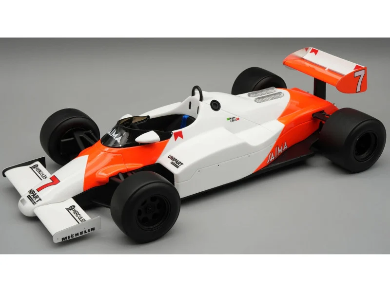 McLaren MP4/1C #7 Ayrton Senna Formula One F1 "British GP Test Drive" (1983) with Display Case "Mythos Series" Limited Edition to 40 pieces Worldwide 1/18 Model Car by Tecnomodel - Formula 1 Models
