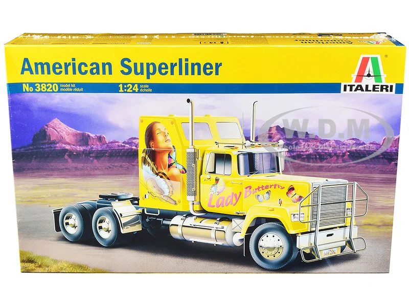 Skill 5 Model Kit American Superliner Truck Tractor "Lady Butterfly" 1/24 Scale Model by Italeri - Model Kits (To Built)
