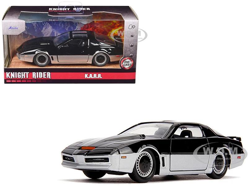 K.A.R.R. Black and Silver "Knight Rider" (1982) TV Series "Hollywood Rides" Series 1/32 Diecast Model Car by Jada - Movie/TV Series Models