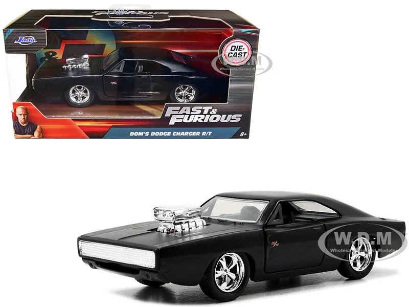 Dom's Dodge Charger R/T Matt Black "Fast & Furious" Movie 1/32 Diecast Model Car by Jada - Dodge Models