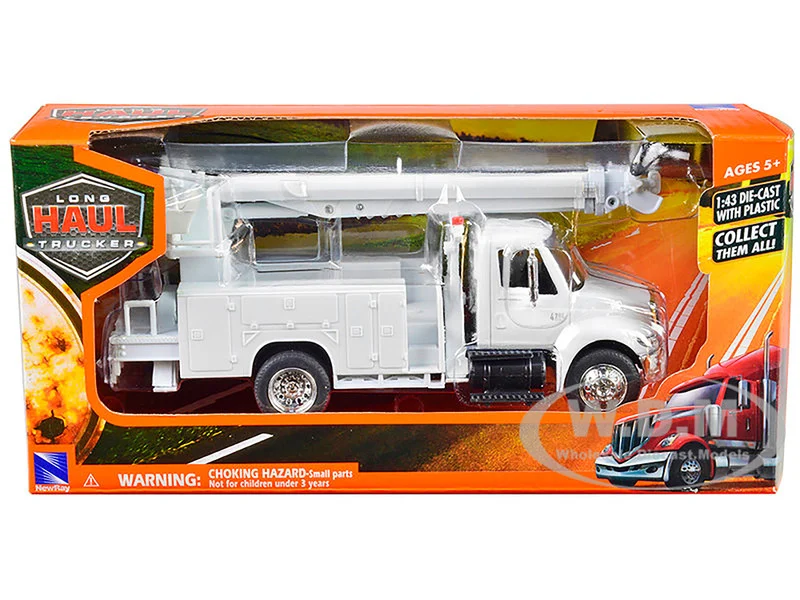 International 4200 Digger Service Truck White "Long Haul Trucker" Series 1/43 Diecast Model by New Ray - International Models
