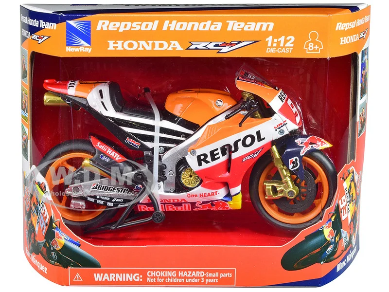Honda RC213V Motorcycle #93 Marc Marquez "Repsol Honda Team" MotoGP (2015) 1/12 Diecast Model by New Ray - Honda Motorcycles