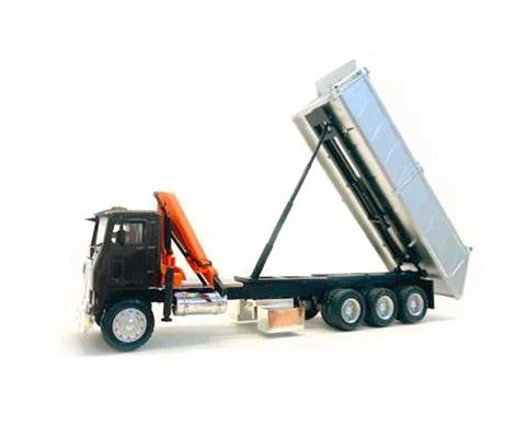 White Road Commander COE Dump Truck in Brown with Loading Crane - PROMOTEX