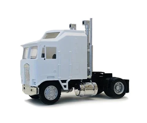 Kenworth K100 Single-Axle Truck with 5-Bar Grill in White - Cab Only