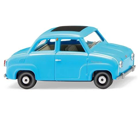 Glas Goggomobil Car with a Closed Folding Roof in Ice Blue - WIKING