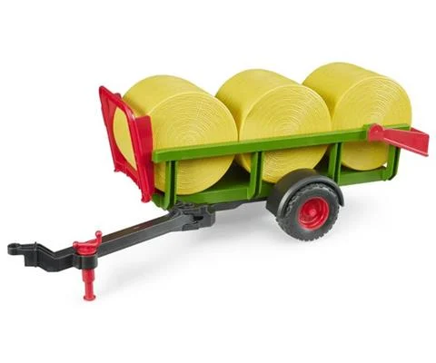 Self Loading Bale Trailer with 3 Round Bales - BRUDER