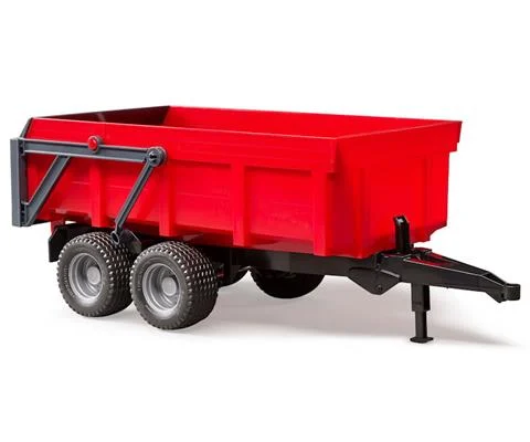 Red Dump Wagon Double Axle Trailer - BRUDER