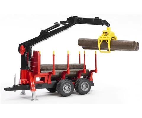 Forestry Trailer with Crane Grapple and 4 Logs - Pro Series