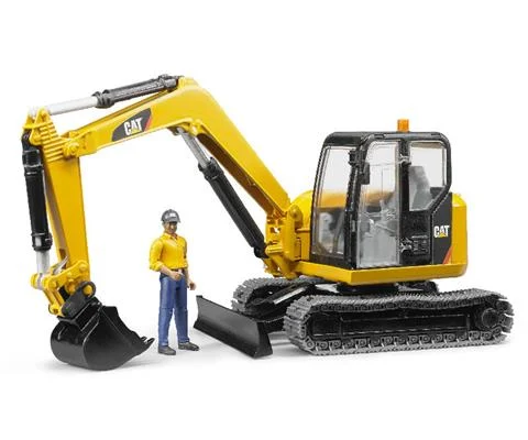 Caterpillar Mini Excavator with Worker - BRUDER