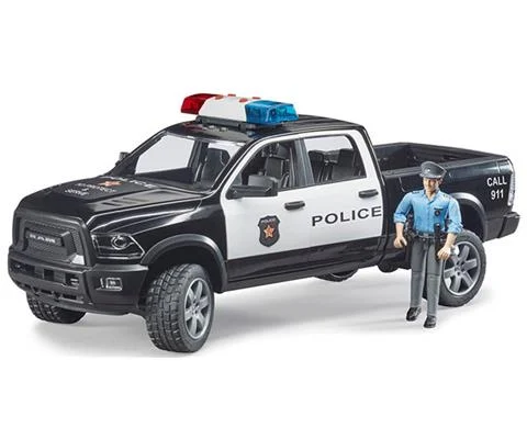 RAM 2500 Police Pickup Truck with Male Police Officer Figure - BRUDER